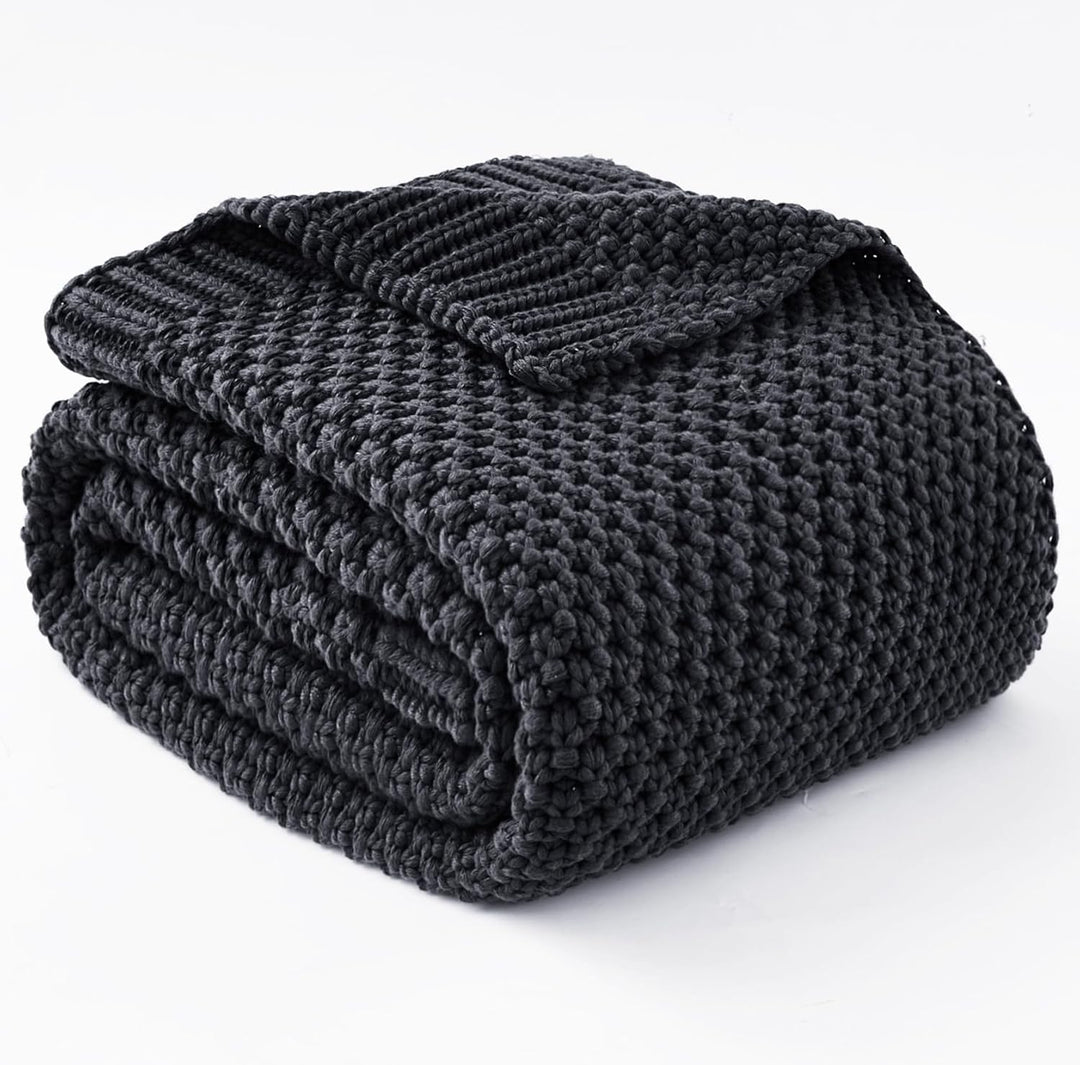 Knitted Weighted Blanket in Cooling Microfiber, 5 to 20 lb Options | Breathable Knit Weighted Comfort | Weighted Blankets