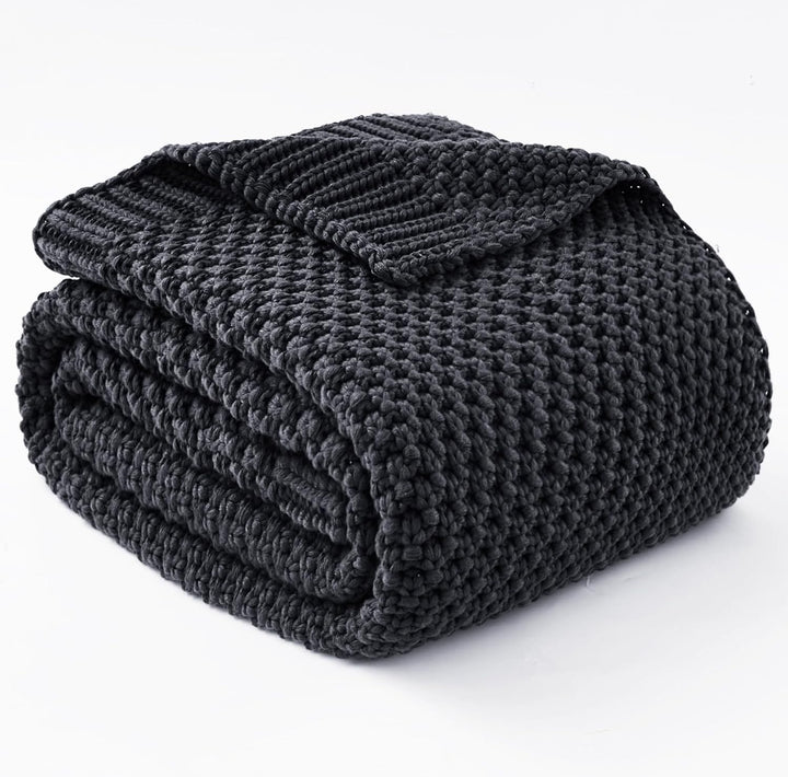 Knitted Weighted Blanket in Cooling Microfiber, 5 to 20 lb Options | Breathable Knit Weighted Comfort | Weighted Blankets
