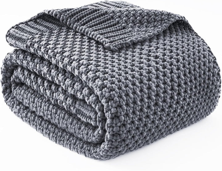 Knitted Weighted Blanket in Cooling Microfiber, 5 to 20 lb Options | Breathable Knit Weighted Comfort | Weighted Blankets