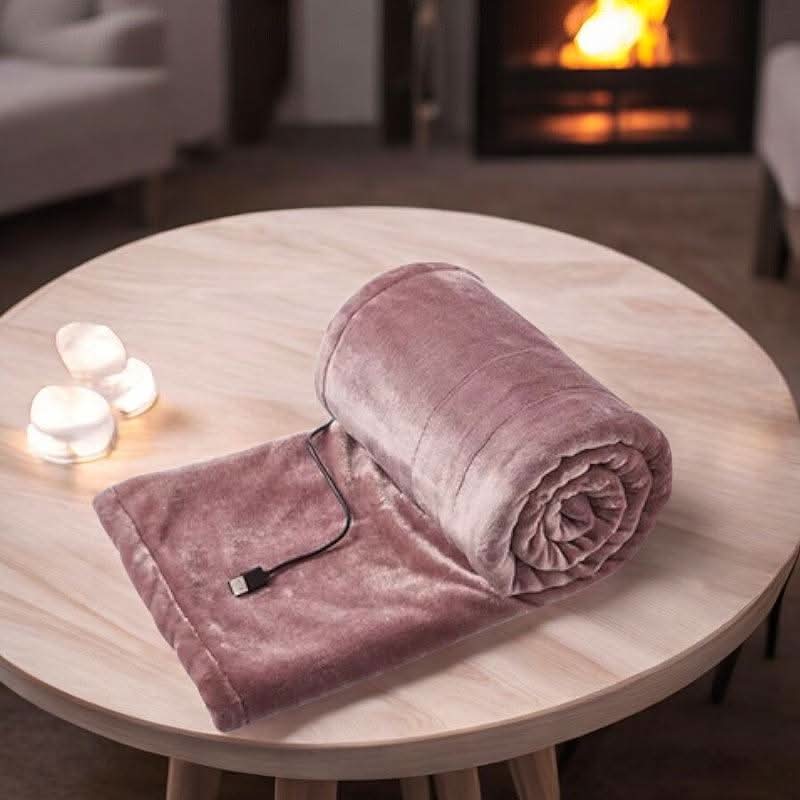 Portable USB Electric Heated Wearable Blanket with Snap Closures, 39 x 31 in | Snap-On USB Heated Blanket | Heated Blankets