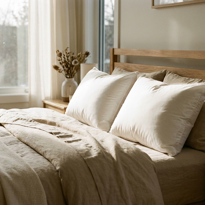 Cloud Down Pillow with 500 Thread Count Cotton Sateen Shell | Plush Hotel-Style Softness | Bed Pillows