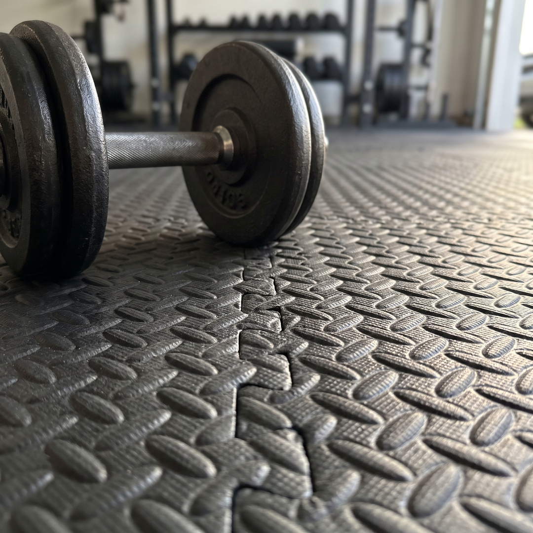 Interlocking Gym Mat Flooring Tiles for Home Workout Zones | Cushioned Floor Tiles for Training | Gym Mats