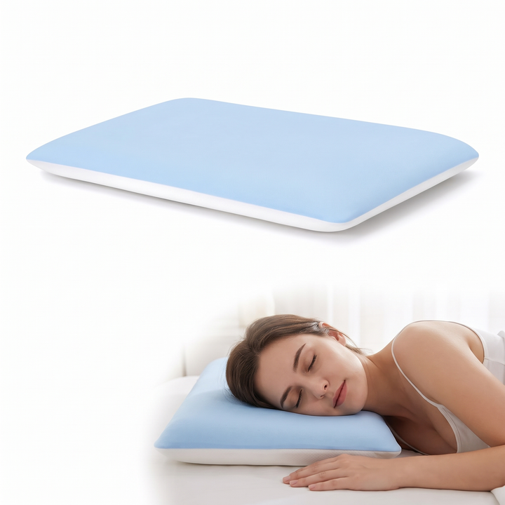 Hyper Slim Memory Foam Pillow for Stomach and Back Sleepers | Low-Profile Neck Comfort | Bed Pillows