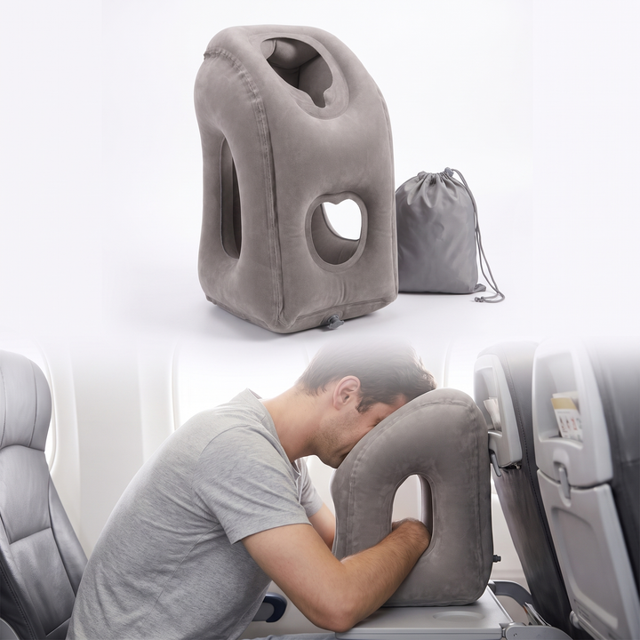 Inflatable Travel Headrest for Leaning Forward | Rest Forward on Flights and Trains | Travel Pillows