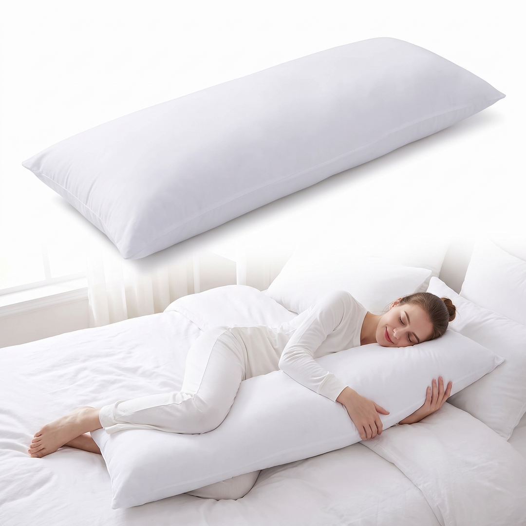 Breathable Body Pillow for Full-Body Comfort in Three Sizes | Full-Length Side Sleeper Support | Body Pillows