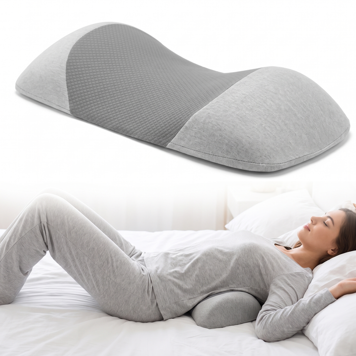 Contoured Memory Foam Lumbar Pillow with Anti-Slip Base | Lower Back Support That Stays Put | Lumbar Pillows