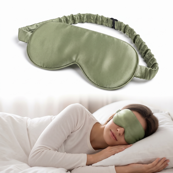 Bamboo Rayon Sleep Mask with Contoured Fit and Adjustable Strap | Cool, Lightweight Light Blocking | Sleep Masks