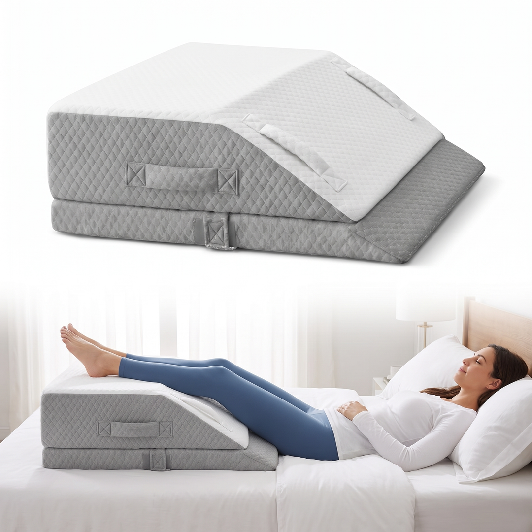 Memory Foam Elevation Wedge Pillow for Sleeping and Reading | Steady Incline for Sleep and Reading | Wedge Pillows