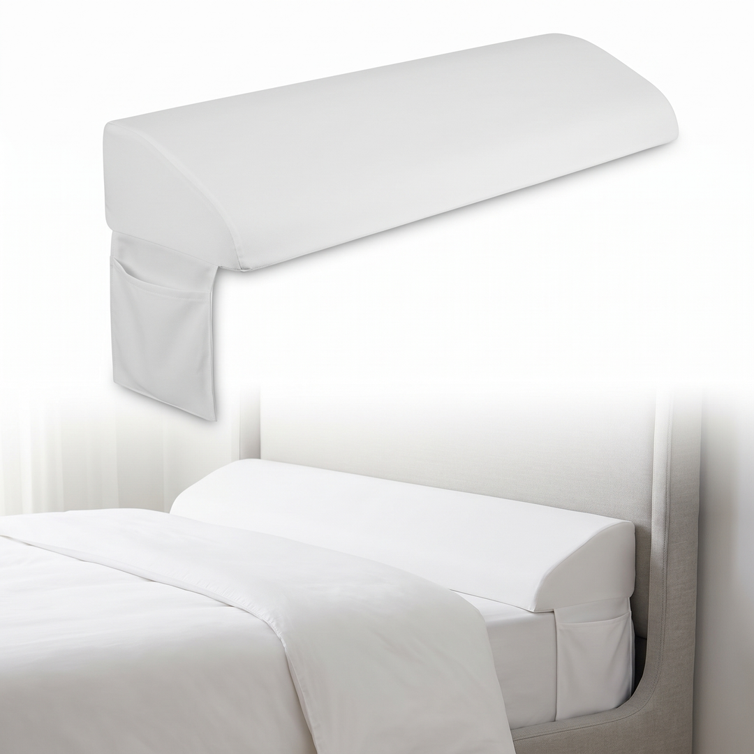 Mattress Gap Wedge Pillow with Silicone Grip and Side Pockets | Close the Gap Beside Your Headboard | Wedge Pillows
