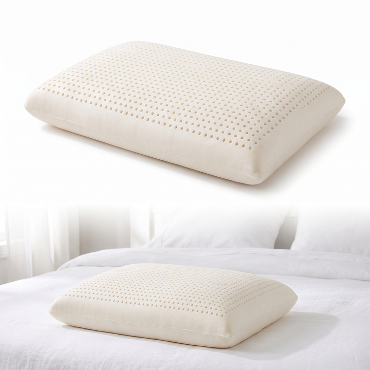 Orthopedic Contour Natural Latex Pillow for Side and Back Sleepers | Springy Latex Neck Comfort | Bed Pillows
