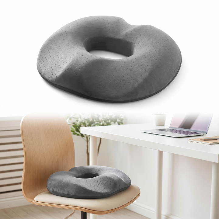 Donut-Shaped Memory Foam Chair Cushion with Washable Cover | Pressure Relief for Long Sitting | Seat Cushions