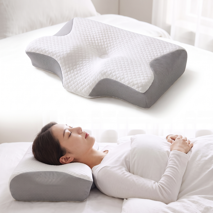 Cervical Contour Memory Foam Pillow for Side and Back Sleepers | Neck Support for Restful Nights | Bed Pillows