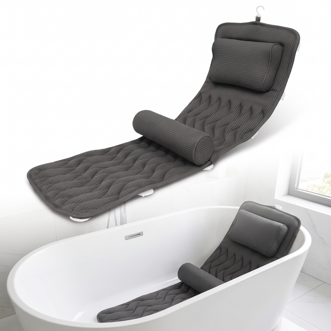 Full Body Bath Pillow with Non-Slip Underside | Soak in Comfort | Bath Pillows