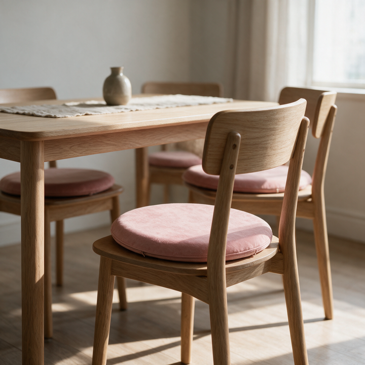 Non-Slip Round Memory Foam Chair Pad Set for Dining and Desk Chairs | Round Pads for Hard Seats | Seat Cushions