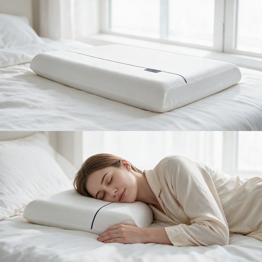 Ergonomic Cervical Support Pillow with Slow-Response Memory Foam | Contour for Side and Back Sleep | Bed Pillows