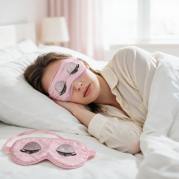 Lightweight Plush Sleep Mask with Soft Elastic Band | Soft Light-Blocking Eye Mask | Sleep Masks