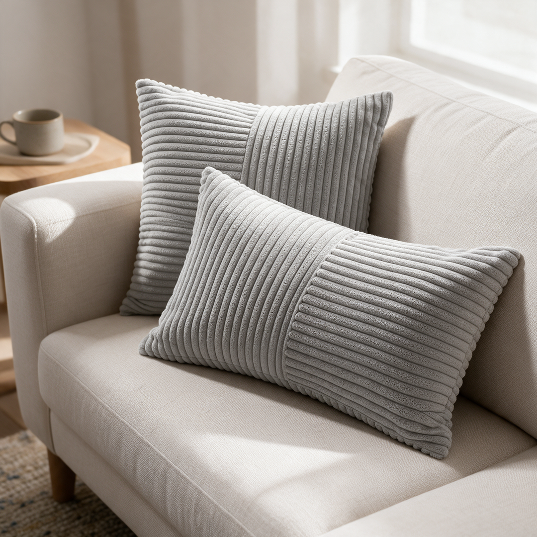 Textured Rust Corduroy Boho Throw Pillow Cover in Three Sizes | Ribbed Texture for Boho Rooms | Cushion Covers