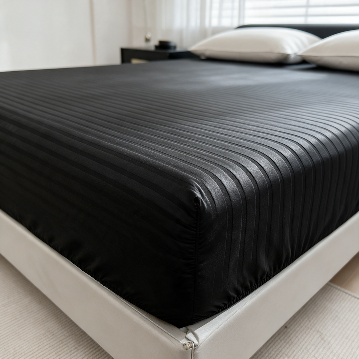 Smooth Striped Embossed Brushed Microfiber Fitted Sheet | Smooth Sheets Wash After Wash | Fitted Sheets