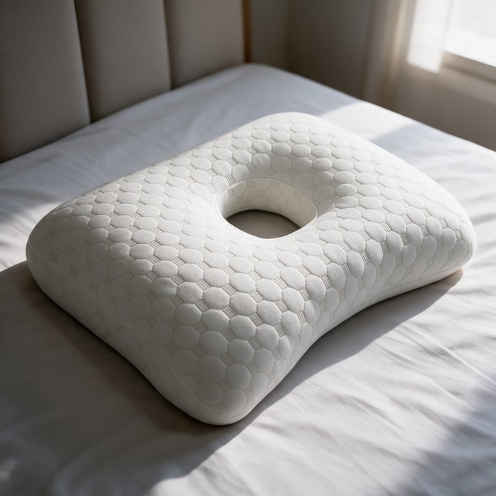 Ear Piercing Donut Pillow for Side Sleepers | Sleep on Your Side Without Ear Pressure | Bed Pillows