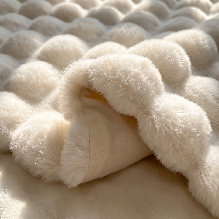 Rabbit Style Faux Fur Double Lined Throw Blanket | Plush Rabbit Faux Fur, Double Lined | Throw Blankets