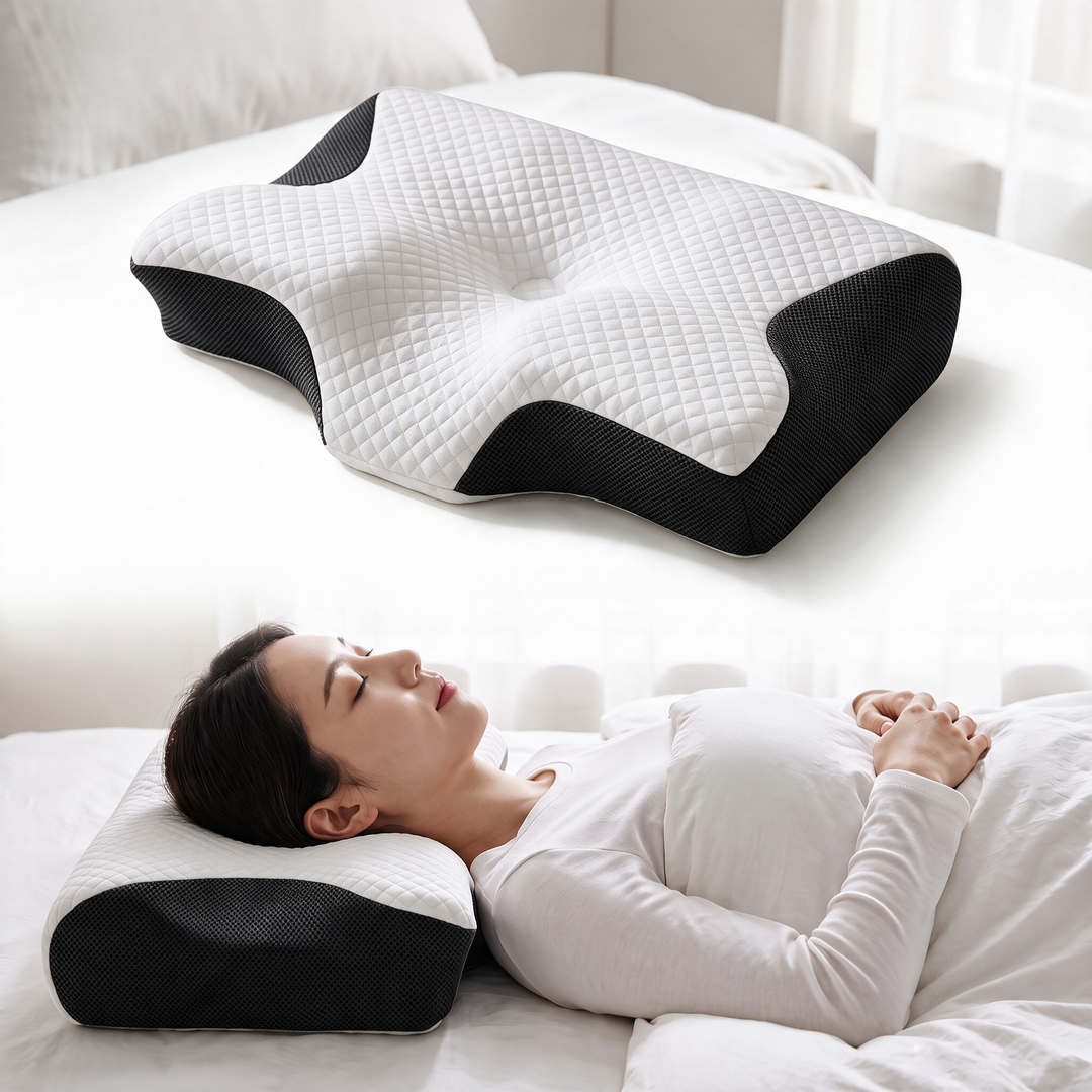 Cervical Contour Memory Foam Pillow for Side and Back Sleepers | Neck Support for Restful Nights | Bed Pillows