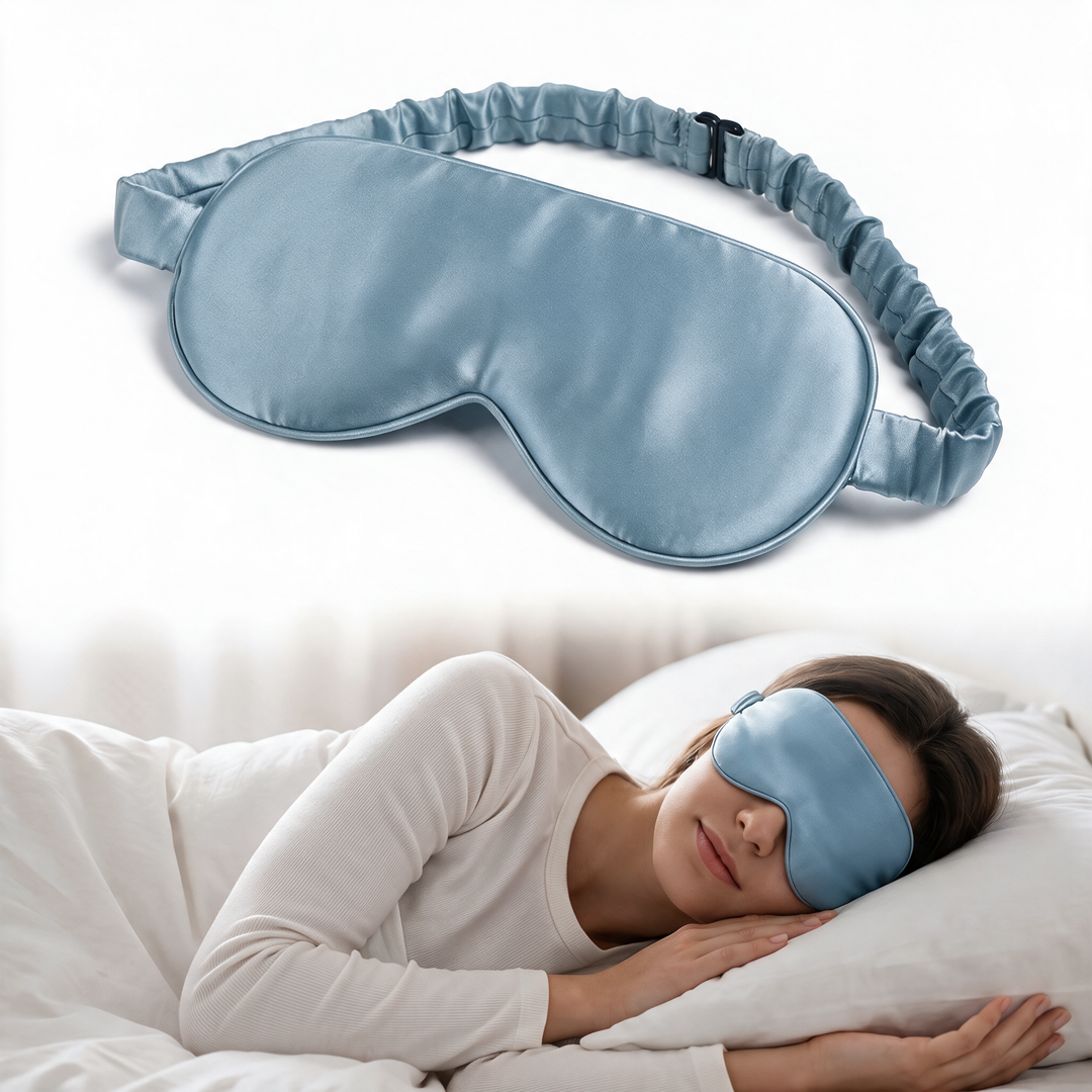 Bamboo Rayon Sleep Mask with Contoured Fit and Adjustable Strap | Cool, Lightweight Light Blocking | Sleep Masks