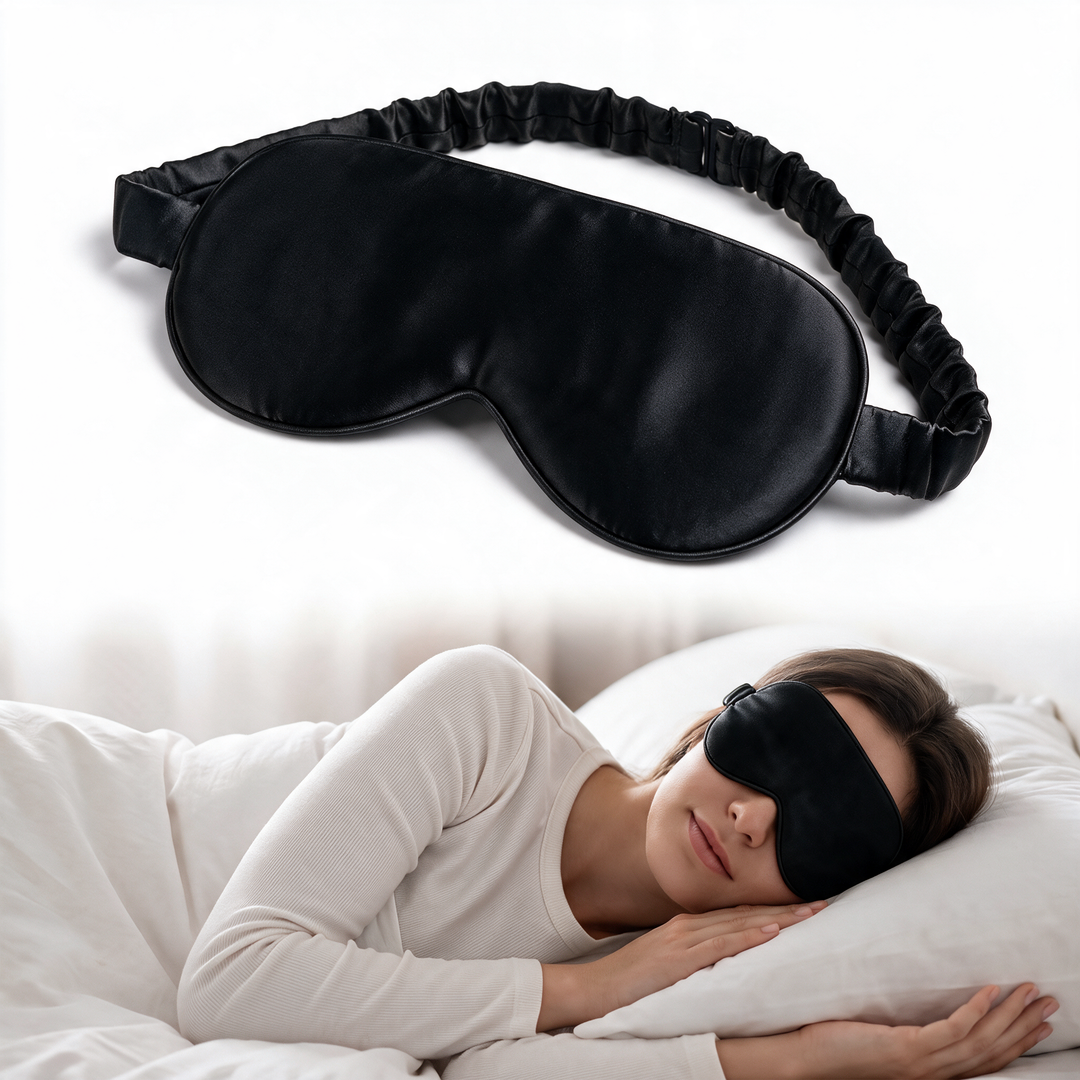 Bamboo Rayon Sleep Mask with Contoured Fit and Adjustable Strap | Cool, Lightweight Light Blocking | Sleep Masks