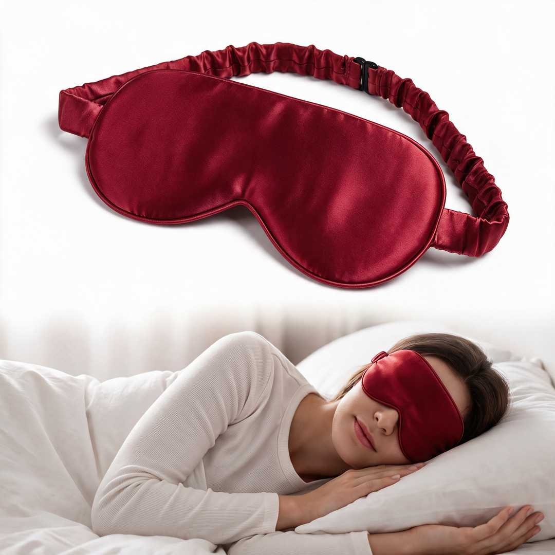 Bamboo Rayon Sleep Mask with Contoured Fit and Adjustable Strap | Cool, Lightweight Light Blocking | Sleep Masks