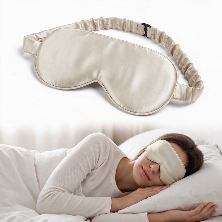 Bamboo Rayon Sleep Mask with Contoured Fit and Adjustable Strap | Cool, Lightweight Light Blocking | Sleep Masks