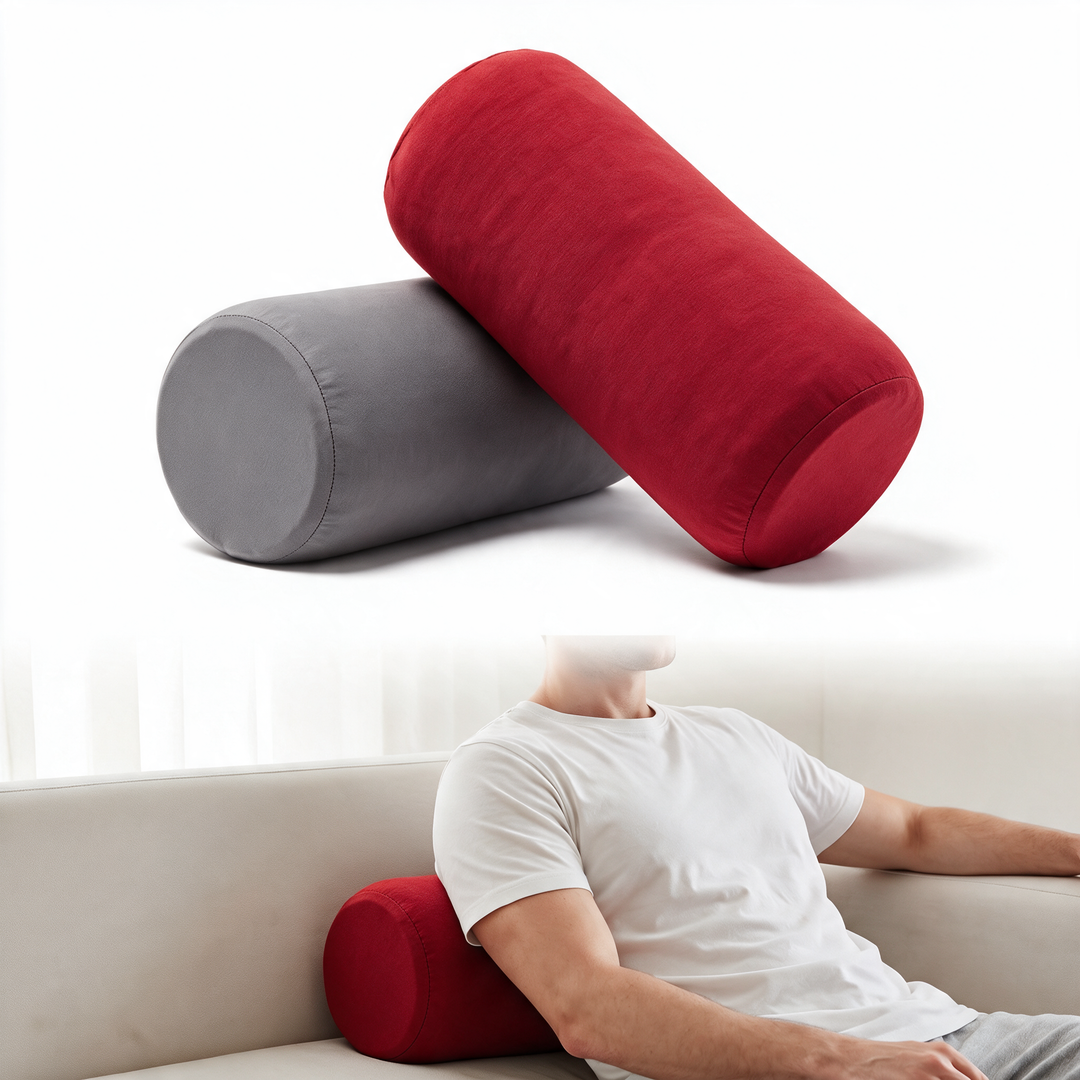 Soft Microbead Roll Pillow Set for Neck and Lower Back Support | Squishy Rolls for Neck and Back | Neck Rolls