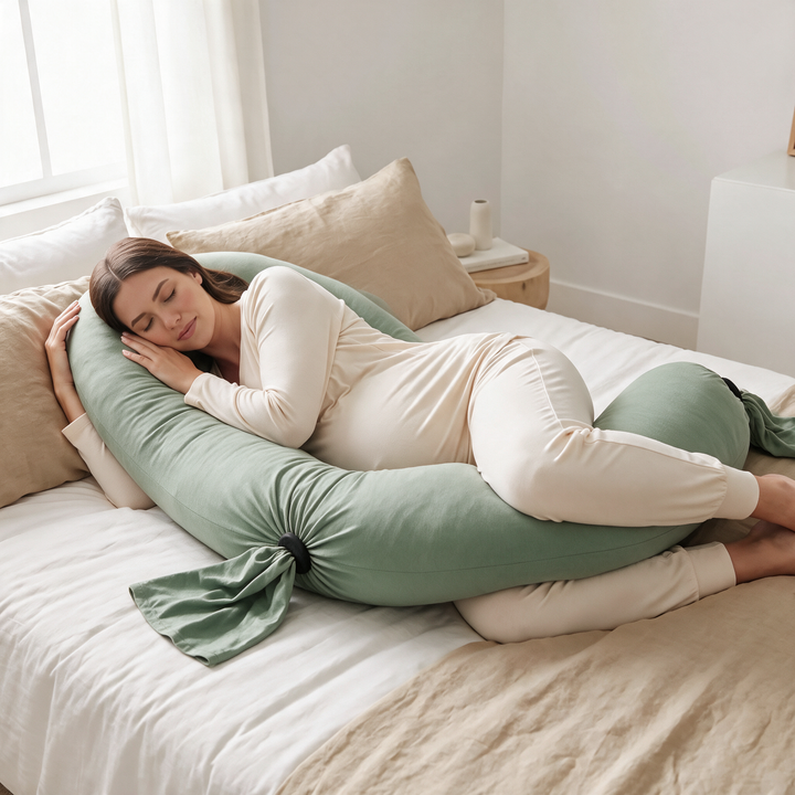 Adjustable Pregnancy Body Pillow with Microbead Fill | Shapeable Support for Side Sleeping | Pregnancy Pillows