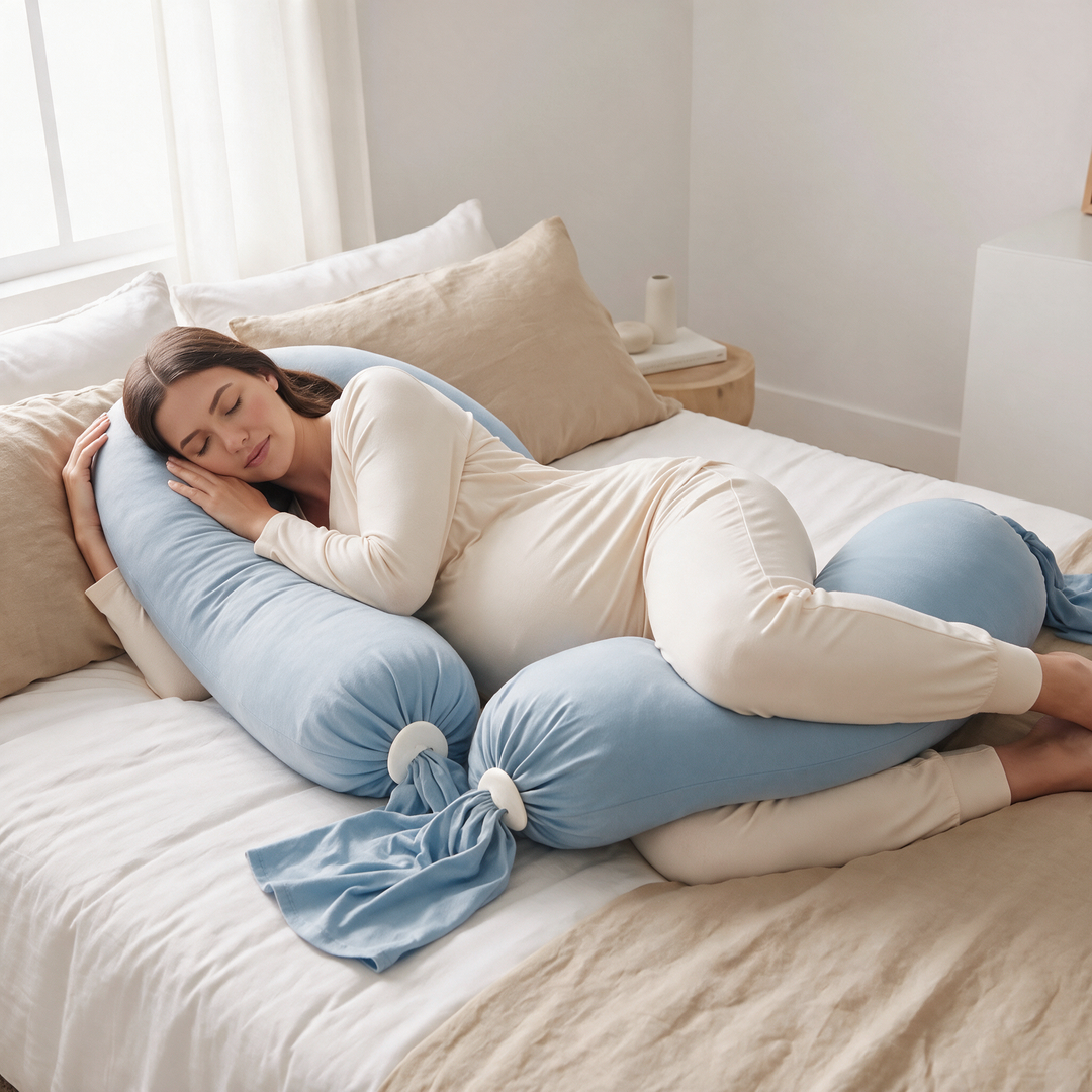 Adjustable Pregnancy Body Pillow with Microbead Fill | Shapeable Support for Side Sleeping | Pregnancy Pillows