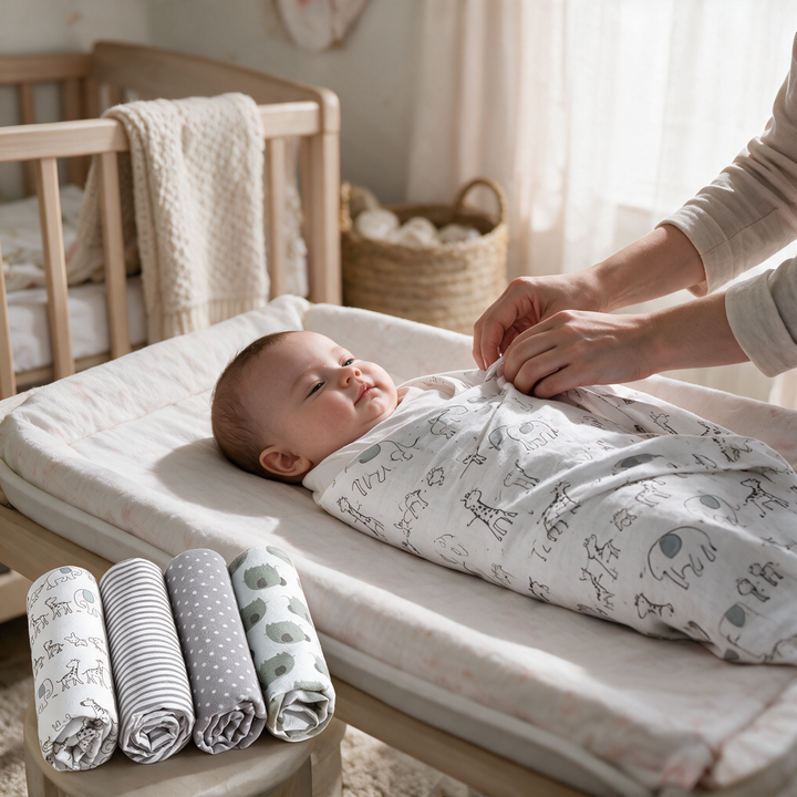 Soft Cotton Muslin Baby Swaddle Blanket Set in Breathable Weave | Breathable Muslin for Nursery Use | Baby Blankets