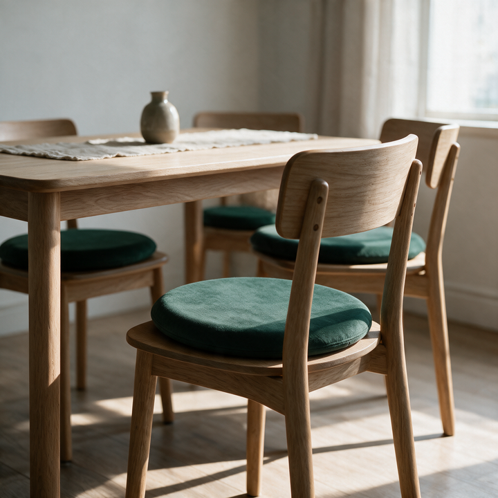 Non-Slip Round Memory Foam Chair Pad Set for Dining and Desk Chairs | Round Pads for Hard Seats | Seat Cushions