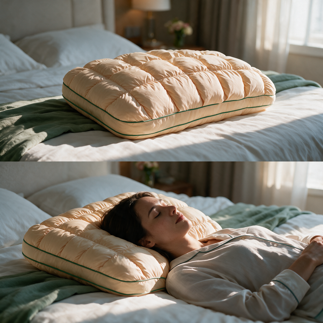 Rebound Puff Bed Pillow with Breathable Cotton Cover | Fluffy Pillow That Keeps Its Height | Bed Pillows