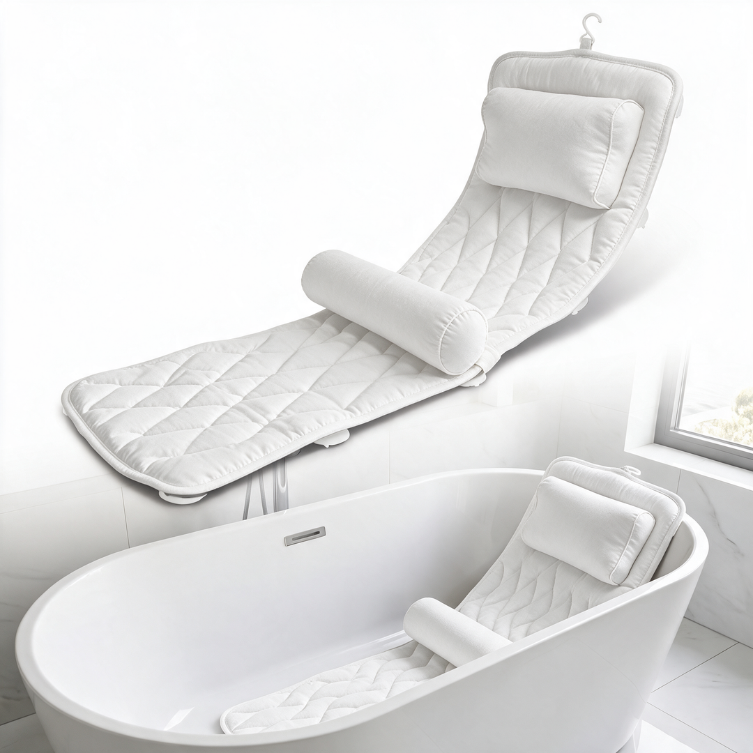 Full Body Bath Pillow with Non-Slip Underside | Soak in Comfort | Bath Pillows