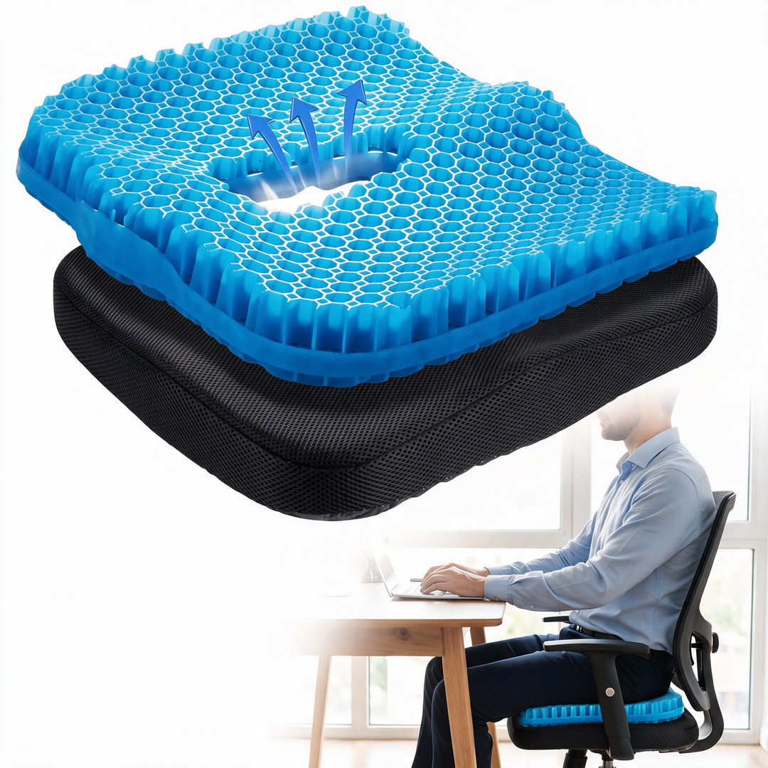 Honeycomb Gel Seat Cushion for Office Chair and Car Seat | Cooler Comfort for Long Sitting | Seat Cushions