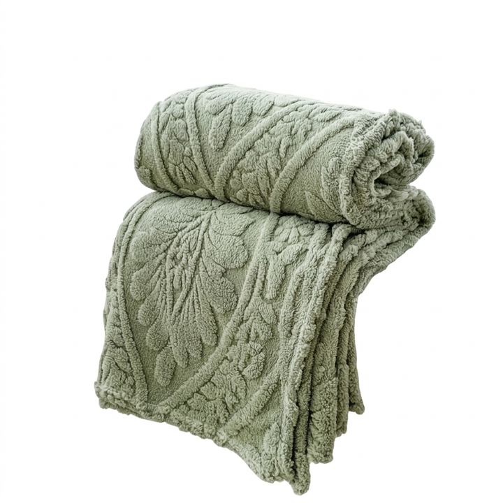 Geometric Jacquard Fleece Throw Blanket in Eight Colours, Four Sizes | French Style Fleece, Soft and Washable | Throw Blankets