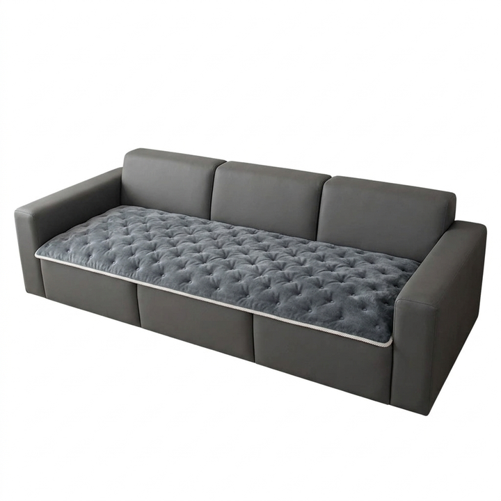 Button Tufted Plush Sofa Cover in Machine-Washable Microfiber | Tufted Softness for Seat Cushions | Sofa Covers
