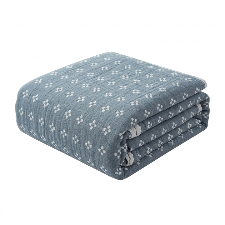 Diamond Dot Three-Layer Cotton Gauze Comfort Blanket, Five Colours | Three-Layer Gauze, Diamond Dots | Throw Blankets