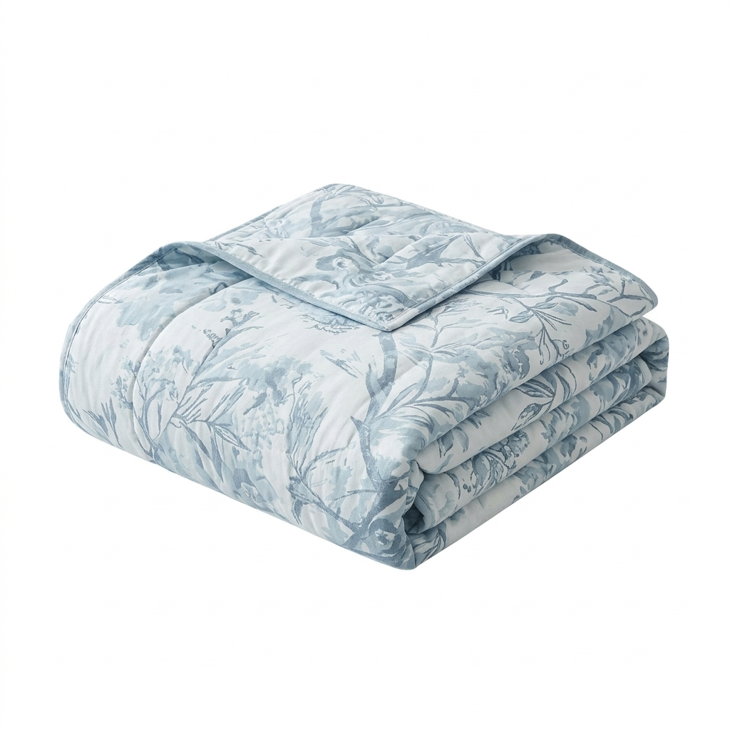 Woven Floral Cotton All-Season Blanket in Two Sizes | Woven Florals for Every Season | Throw Blankets
