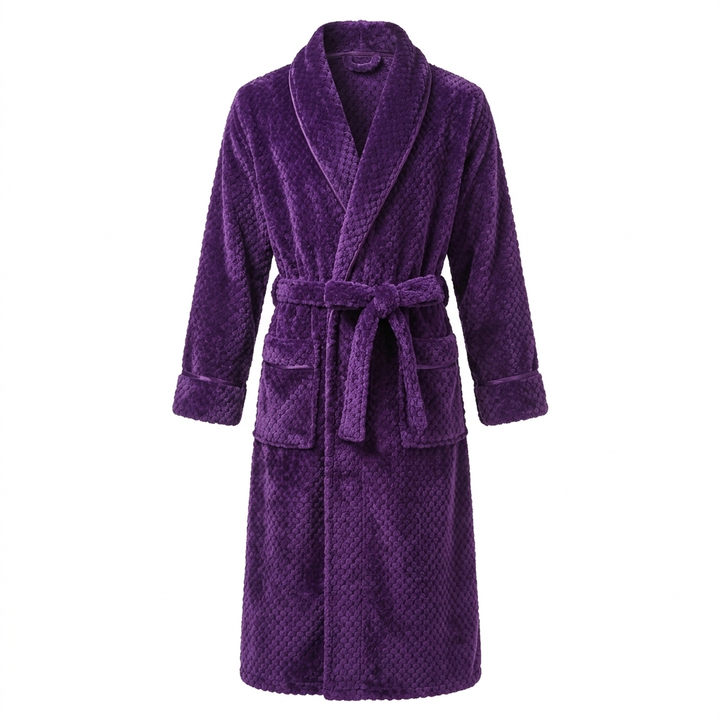 Unisex Fleece Winter Bathrobe with Pockets in Soft Plush Fabric | Warm Fleece for Cold Mornings | Robes