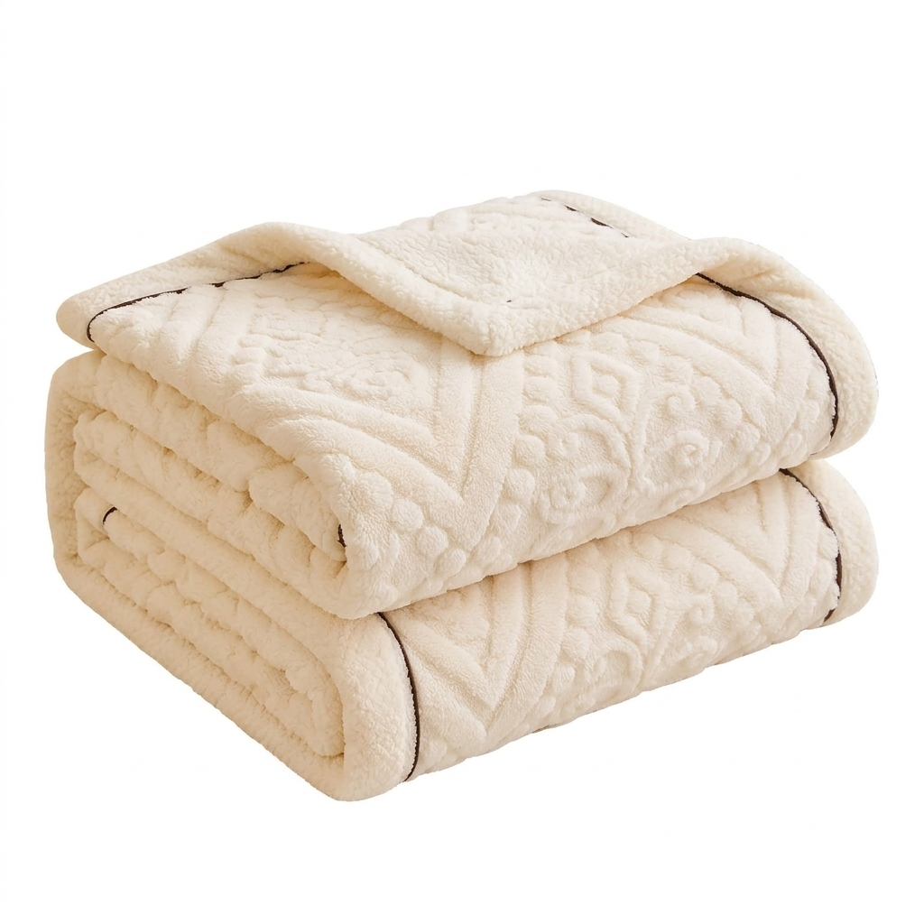 Mandala Carved Velvet Sherpa Blanket for Year-Round Warmth | Carved Mandala, Sherpa Backing | Throw Blankets