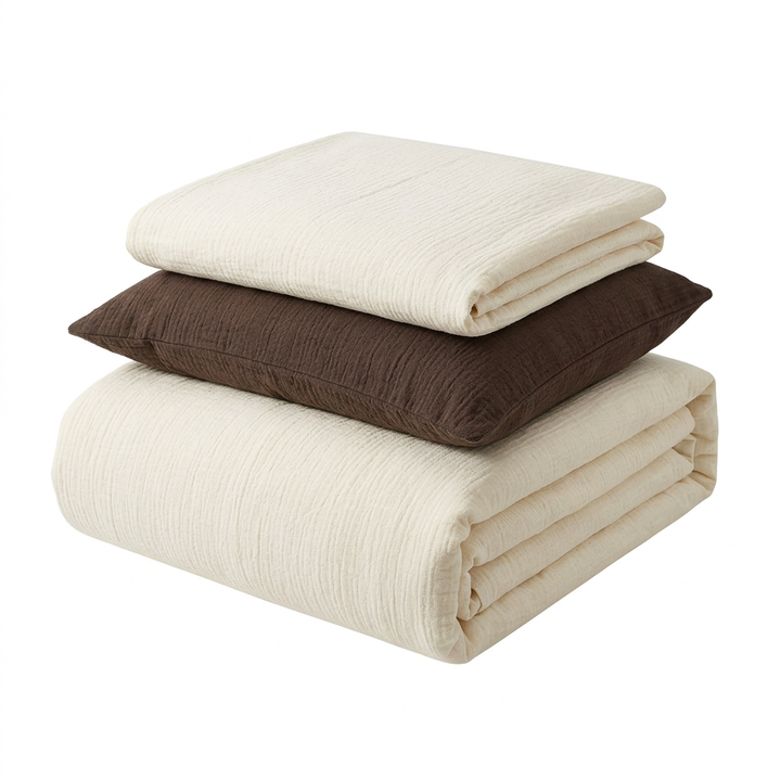 Earthy Beige and Brown Duvet Cover Set with Flat or Fitted Sheet | Earthy Tones for a Calm Bedroom | Bedding Sets