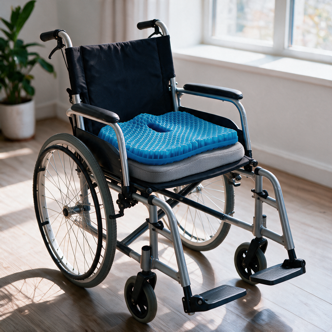 Honeycomb Gel Wheelchair Cushion with Pressure-Spreading Grid | Comfortable Seat All Day | Seat Cushions