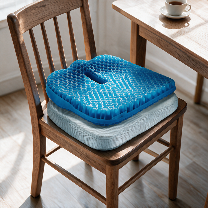 Honeycomb Gel Dining Chair Cushion for Kitchen and Desk Chairs | Cool Comfort for Long Meals | Seat Cushions