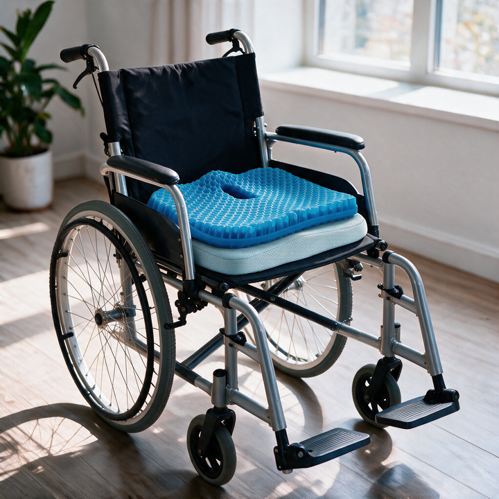 Honeycomb Gel Wheelchair Cushion with Pressure-Spreading Grid | Comfortable Seat All Day | Seat Cushions