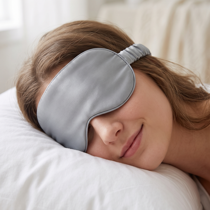 Adjustable Bamboo Silk Sleep Mask with Contoured Light-Blocking Design | Silky Darkness for Deeper Rest | Sleep Masks