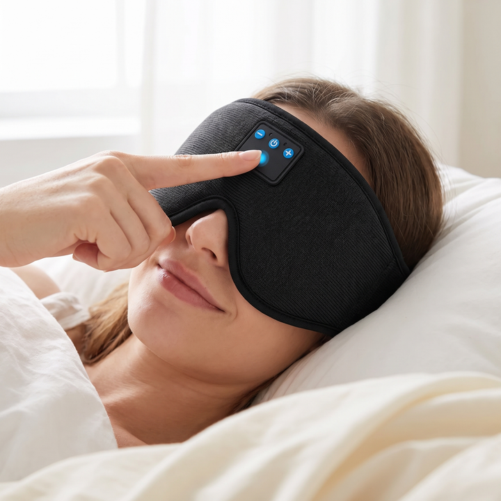 3D Contoured Bluetooth Sleep Mask with Built-In Headphones | Light-Blocking Comfort with Sound | Sleep Masks
