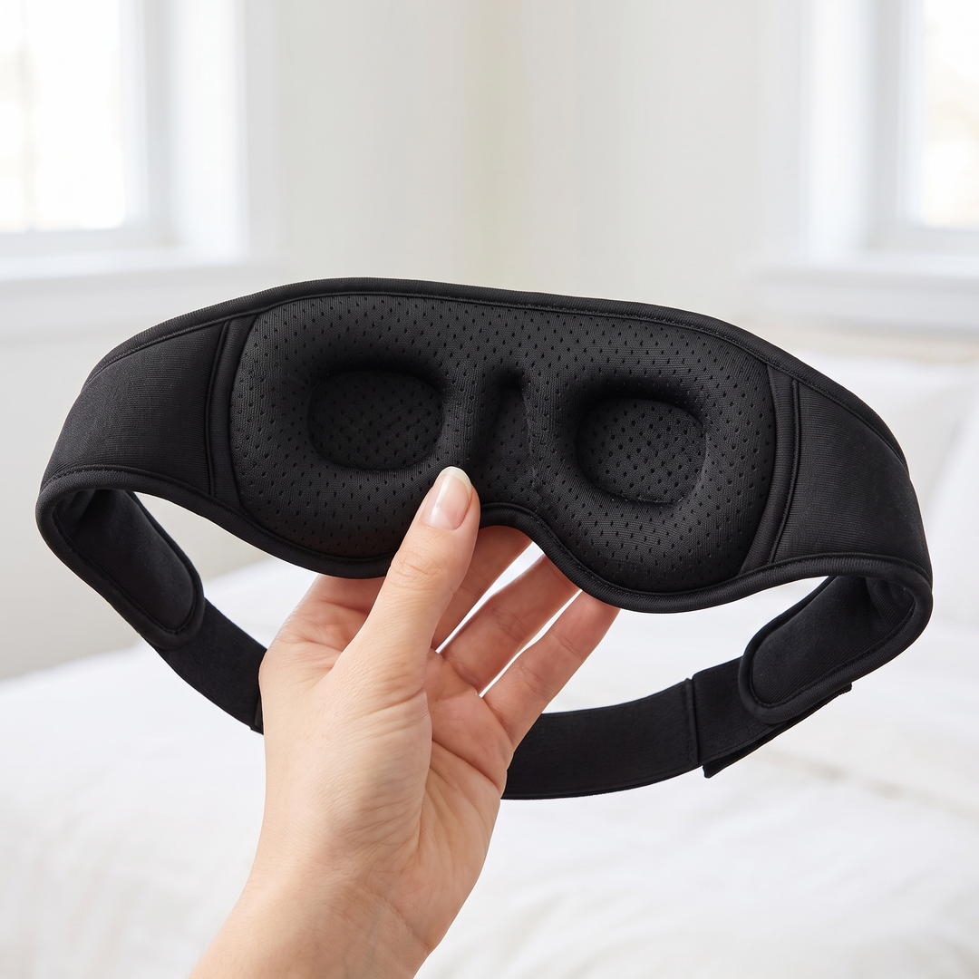 3D Contoured Bluetooth Sleep Mask with Built-In Headphones | Light-Blocking Comfort with Sound | Sleep Masks